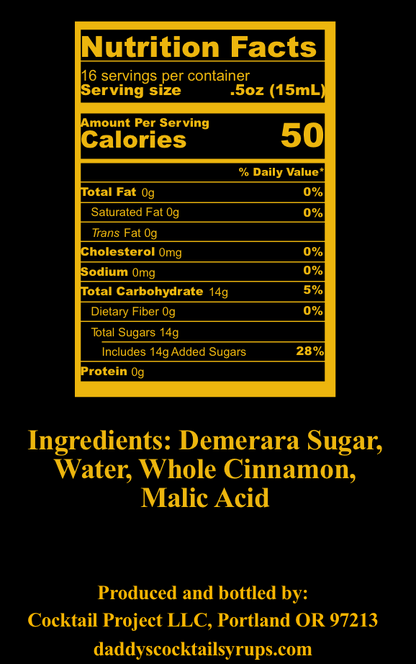 Cinnamon Demerara Syrup (8 oz)